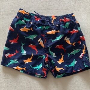 🍓3/$10 Joe Fresh Kids Shark Pattern Swim Trunks size 6-12m
